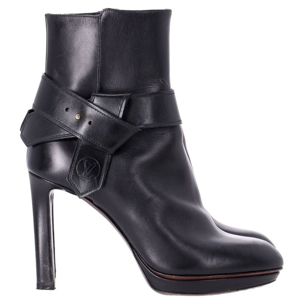 Louis Vuitton Black Leather Ankle Boots